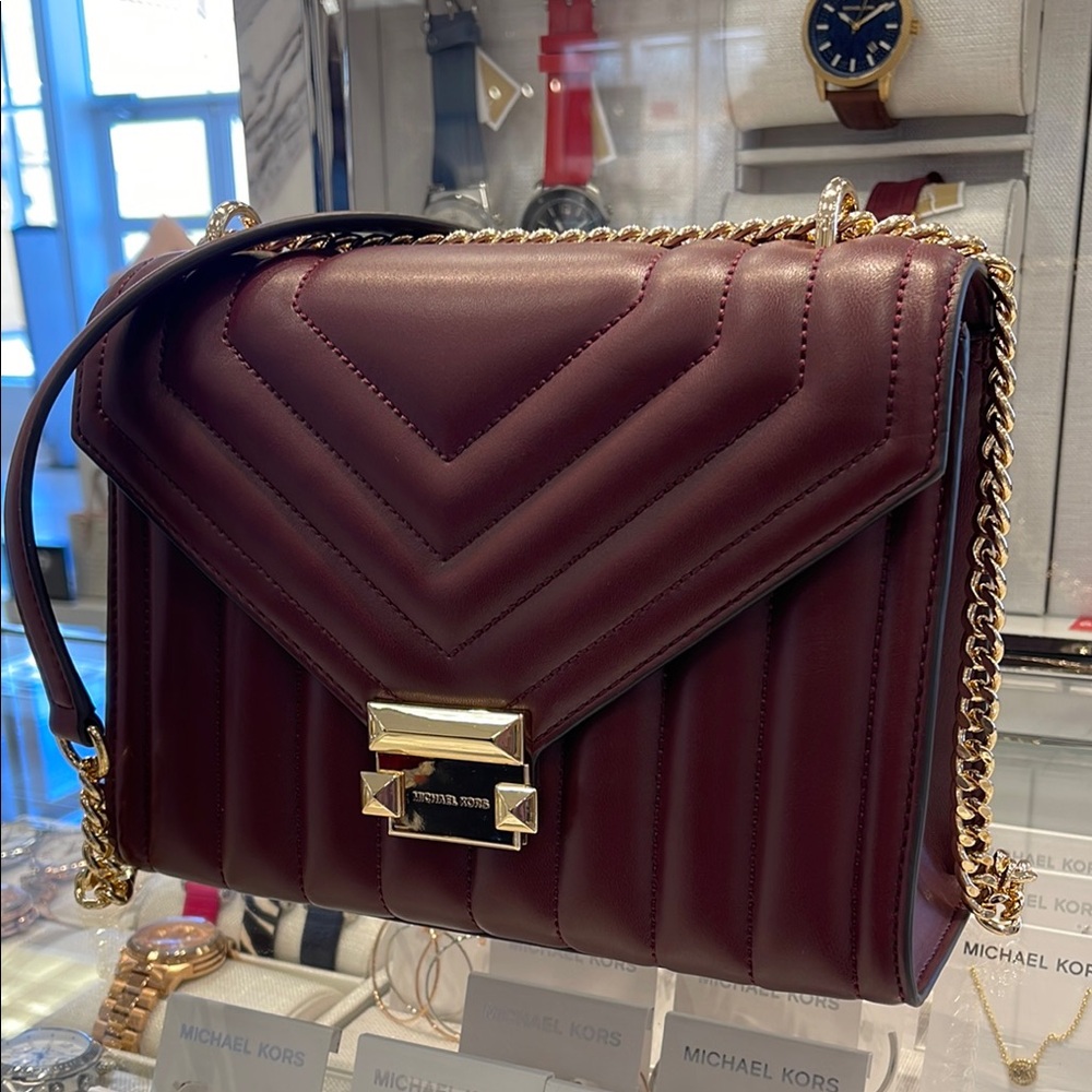 Michael Kors Whitney Medium Quilted Shoulder Crossbody Bag
Oxblood 
NWT